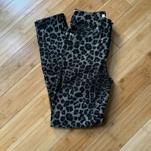 Good American Green Leopard Good Waist Crop Jeans 2/26